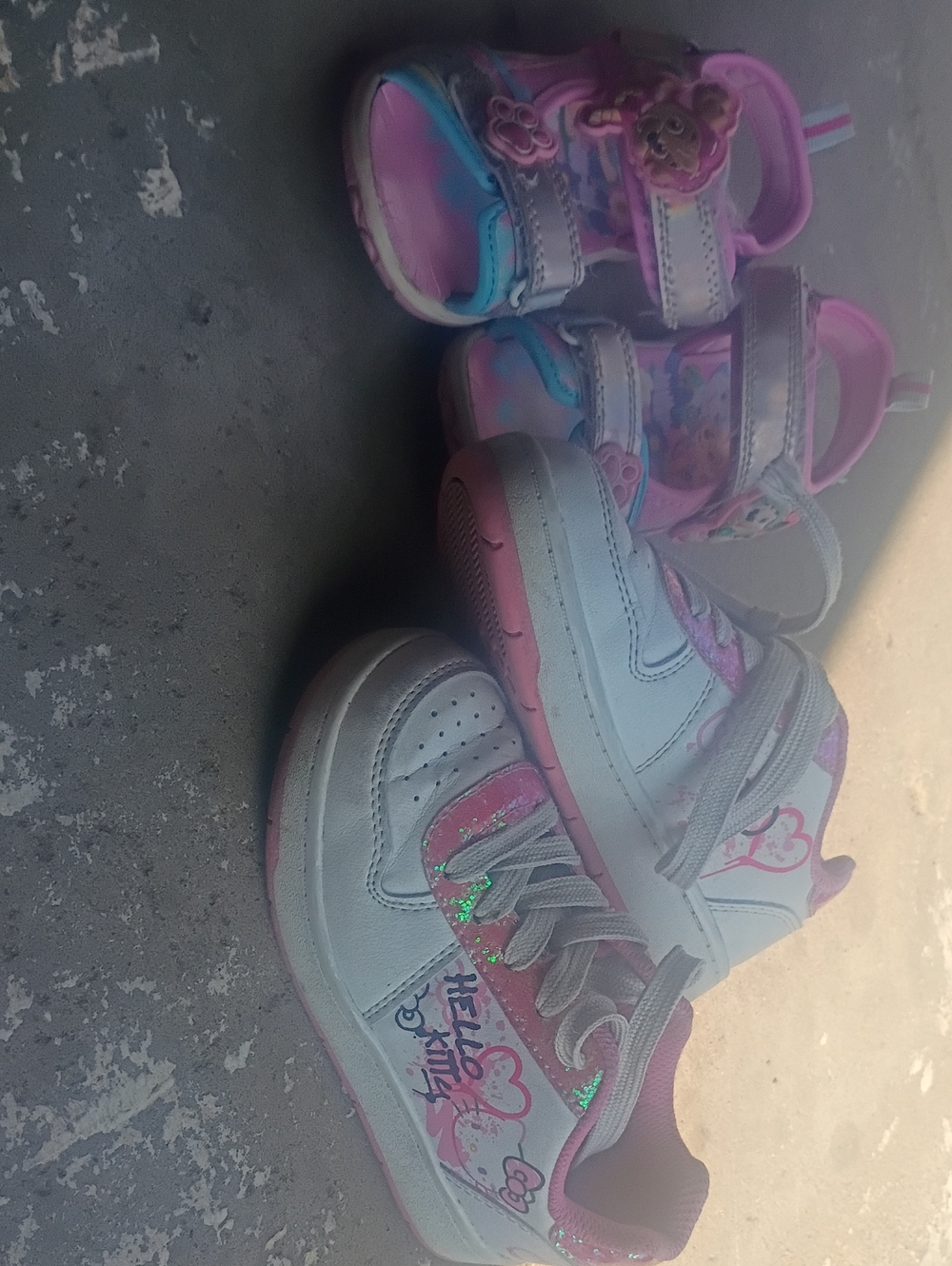 Hello Kitty Girls' Pink & White Sneakers - Kids Shoes Size 6